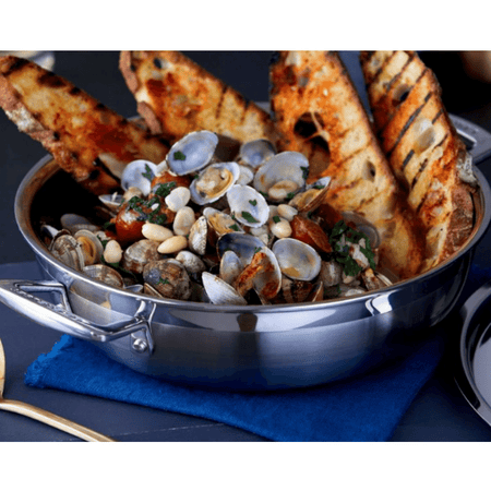 Shallow Casserole - Fry Pan with Lid/3-ply Stainless Steel/3.5 litres