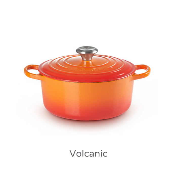 22cm Round Cast Iron Casserole/3.3 litres/Serves 3-4