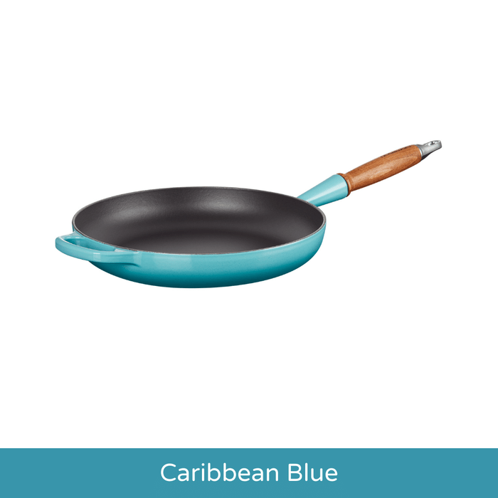 Cast Iron Frying Pan with Wooden Handle 28cm