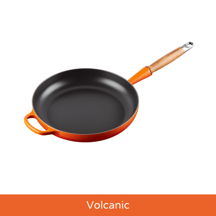 Cast Iron Frying Pan with Wooden Handle 28cm