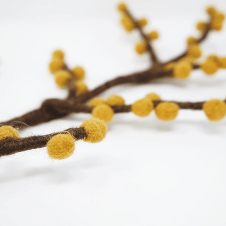 Felted Wool Branches with Berries/Red or Yellow
