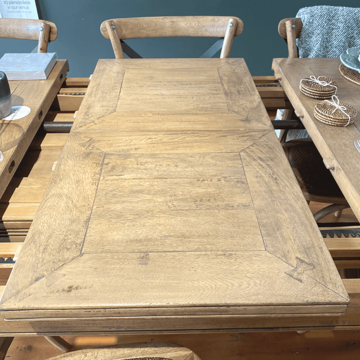 Dining Table/Extension 2.1 to 3.1 metres/Rustic Light Finish