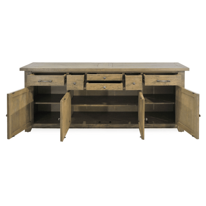 Large Solid Timber Sideboard - Buffet /Rustic Light Finish/2.16 metres wide