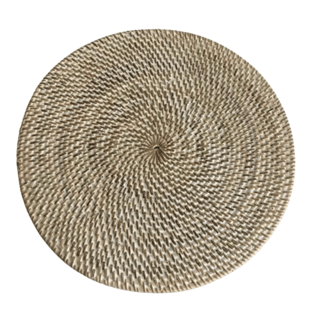 Rattan Placemats/White Wash/30cm diameter