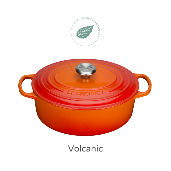 27cm Oval Cast Iron Casserole/4.1 litres/Serves 4-6