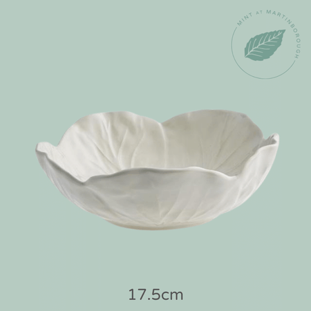 Cabbageware Bowl/12cm, 15cm, 17.5cm or 22cm diameter/Cream