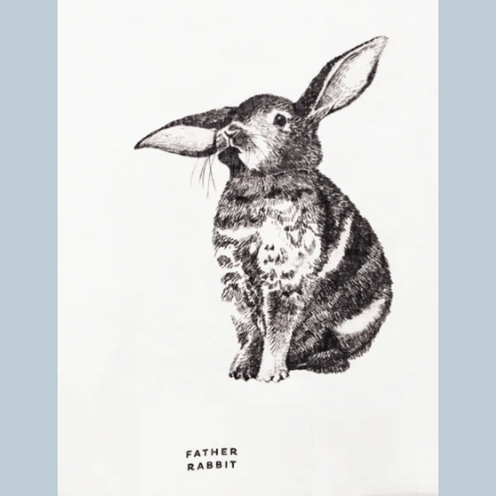 Pure Linen Teatowel/Rabbit