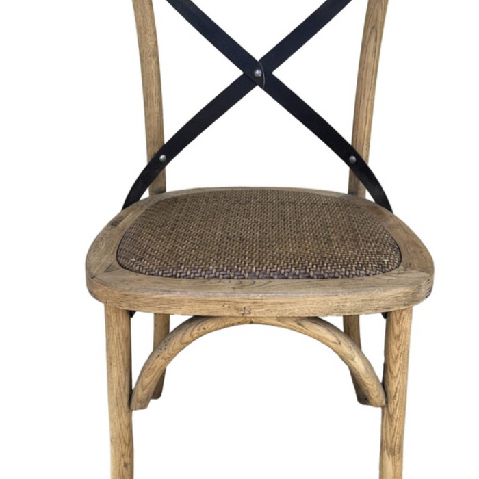 Cross Back Dining Chair/Oak with Rattan seat