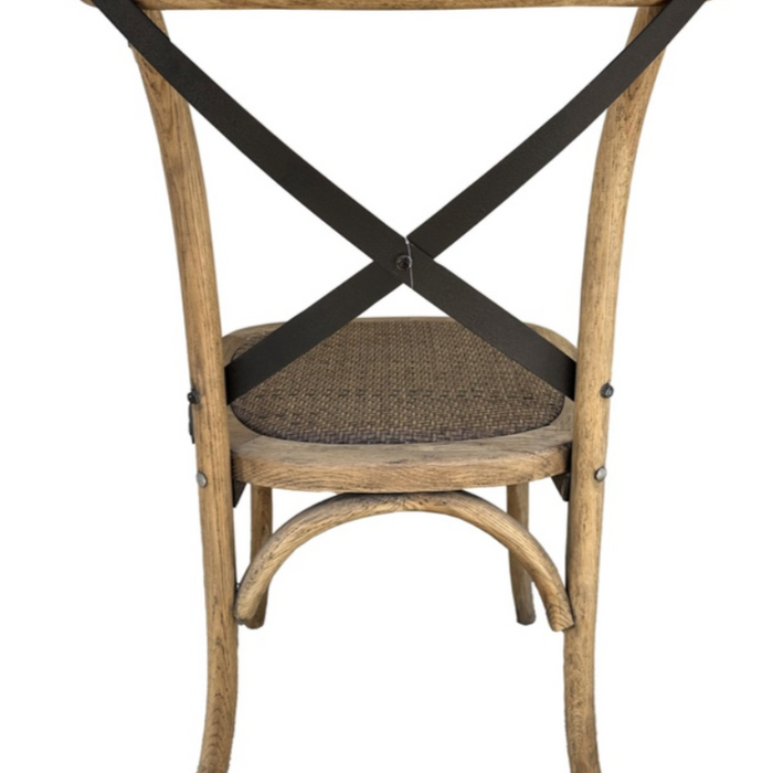 Cross Back Dining Chair/Oak with Rattan seat