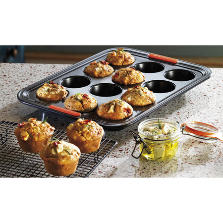 Muffin Tray/12 Cup/Non-Stick Coated Carbon Steel