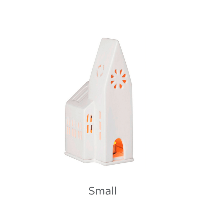 Porcelain Church Tea Light Holder/Two Sizes