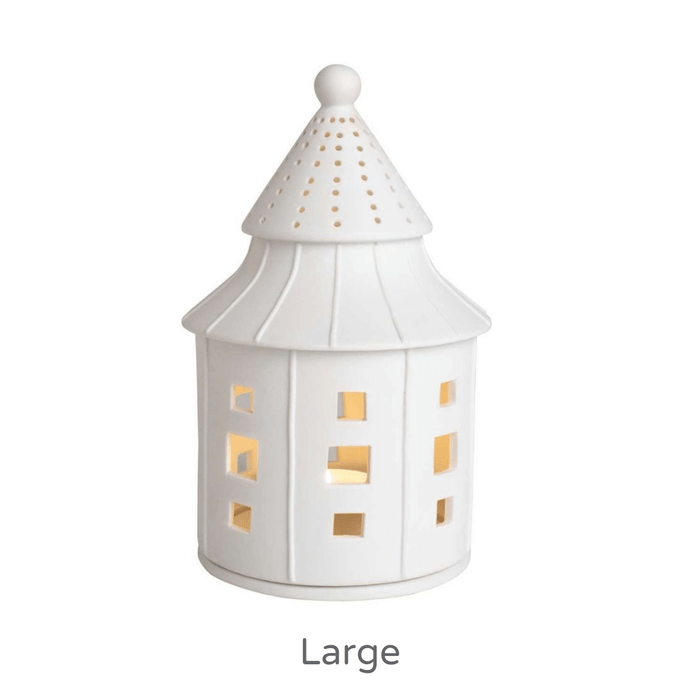Porcelain Pergoda Tea Light House/Three Sizes