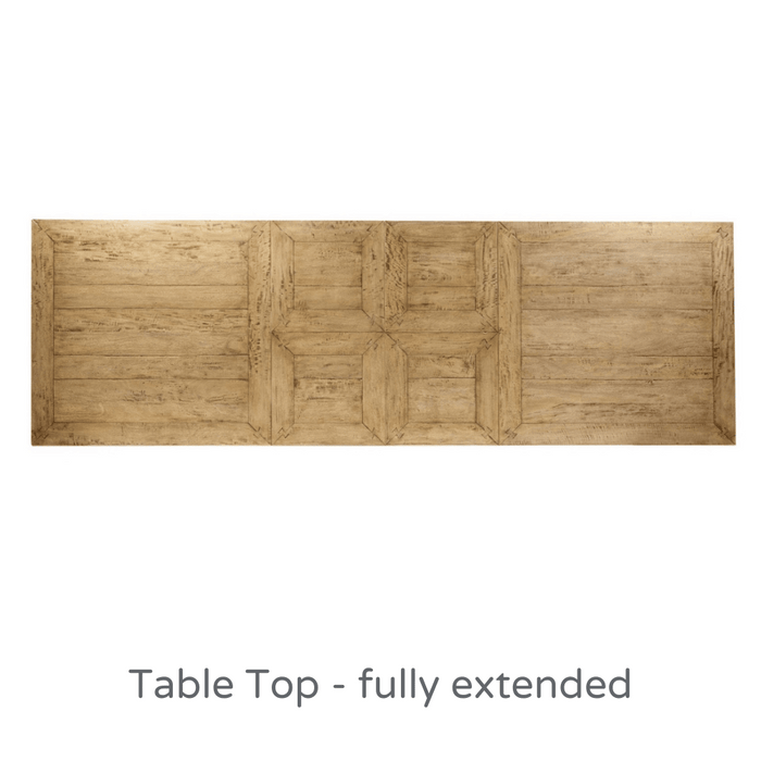 Dining Table/Extension 2.1 to 3.1 metres/Rustic Light Finish