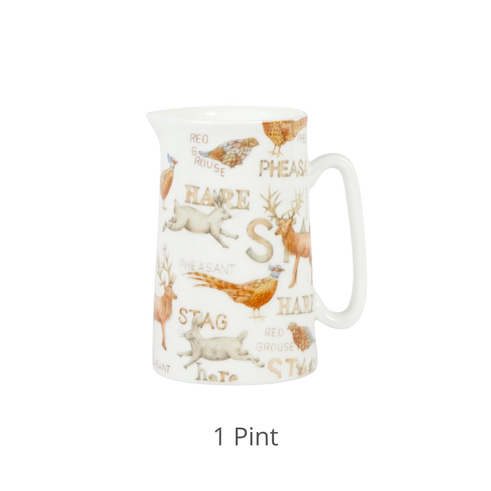 Gamekeepers Jugs - Fine Bone China/Available in four sizes